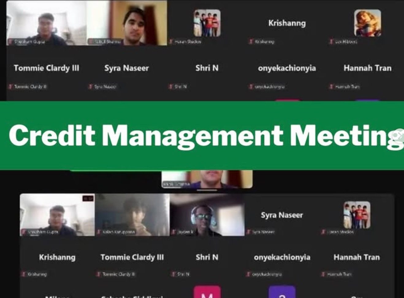 Personal finance project credit management meeting